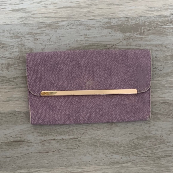 Francesca's Collections Handbags - Lilac embossed clutch chain purse